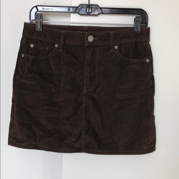 Brown Corduroy Mini Skirt - Picture 1 of 3